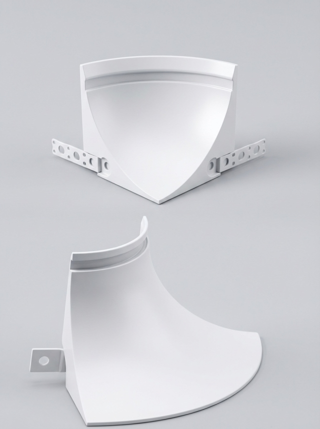 Угловые соединители для скругляющего профиля с заведением под линолеум R70